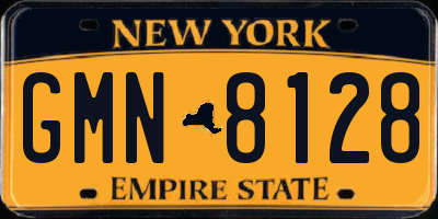 NY license plate GMN8128