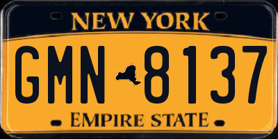 NY license plate GMN8137