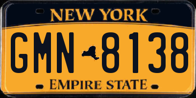 NY license plate GMN8138