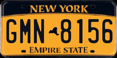 NY license plate GMN8156