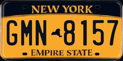 NY license plate GMN8157
