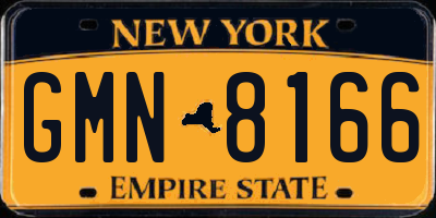 NY license plate GMN8166