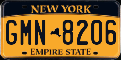 NY license plate GMN8206