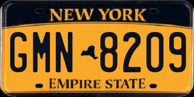 NY license plate GMN8209