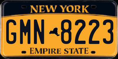 NY license plate GMN8223