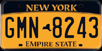 NY license plate GMN8243