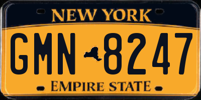 NY license plate GMN8247