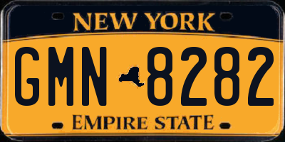 NY license plate GMN8282