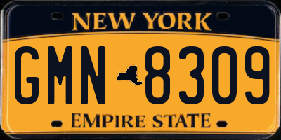 NY license plate GMN8309