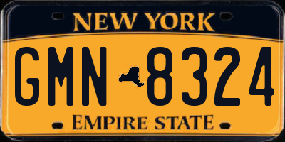 NY license plate GMN8324