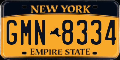 NY license plate GMN8334