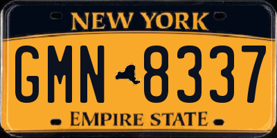 NY license plate GMN8337