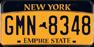 NY license plate GMN8348