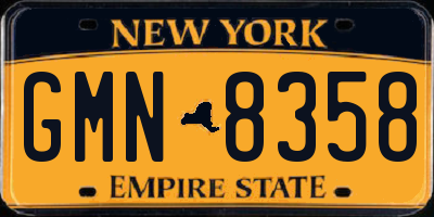 NY license plate GMN8358