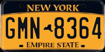NY license plate GMN8364