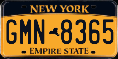 NY license plate GMN8365