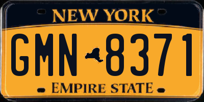 NY license plate GMN8371
