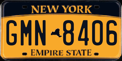 NY license plate GMN8406
