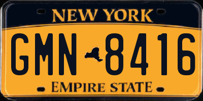 NY license plate GMN8416