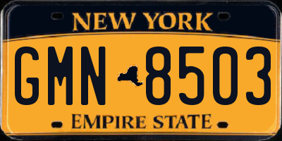 NY license plate GMN8503