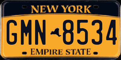 NY license plate GMN8534