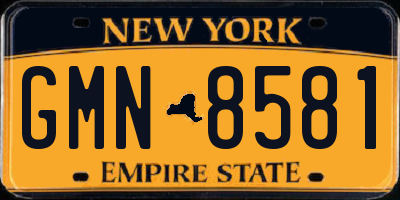 NY license plate GMN8581