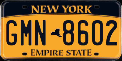 NY license plate GMN8602