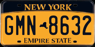NY license plate GMN8632