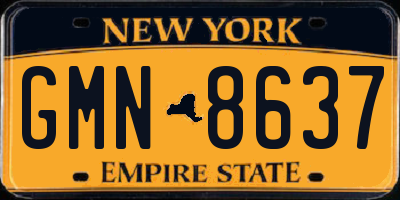 NY license plate GMN8637