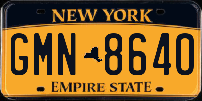 NY license plate GMN8640