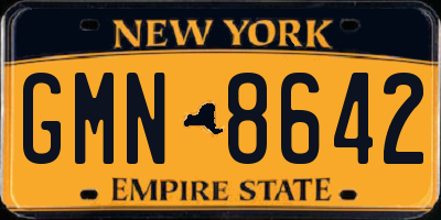 NY license plate GMN8642