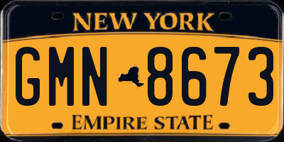 NY license plate GMN8673