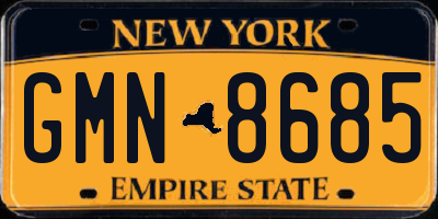 NY license plate GMN8685