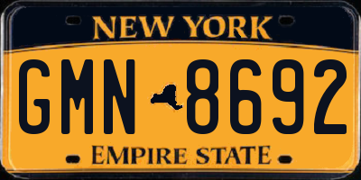 NY license plate GMN8692