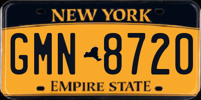 NY license plate GMN8720