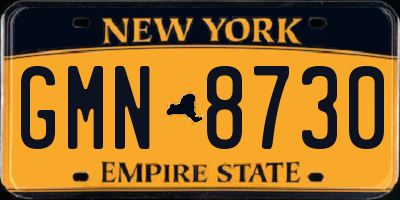 NY license plate GMN8730