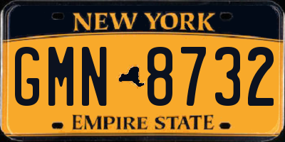 NY license plate GMN8732