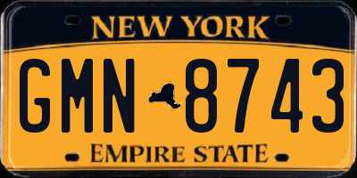 NY license plate GMN8743