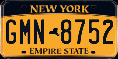NY license plate GMN8752