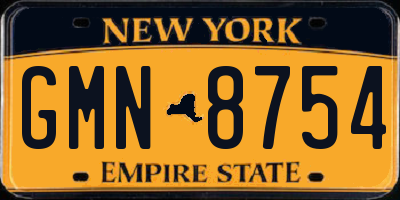 NY license plate GMN8754