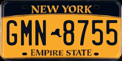 NY license plate GMN8755
