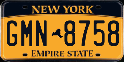 NY license plate GMN8758