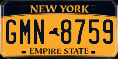 NY license plate GMN8759