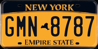 NY license plate GMN8787