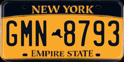 NY license plate GMN8793