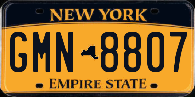 NY license plate GMN8807