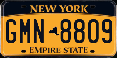 NY license plate GMN8809