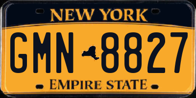 NY license plate GMN8827