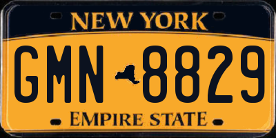 NY license plate GMN8829
