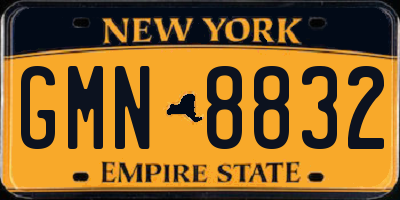 NY license plate GMN8832
